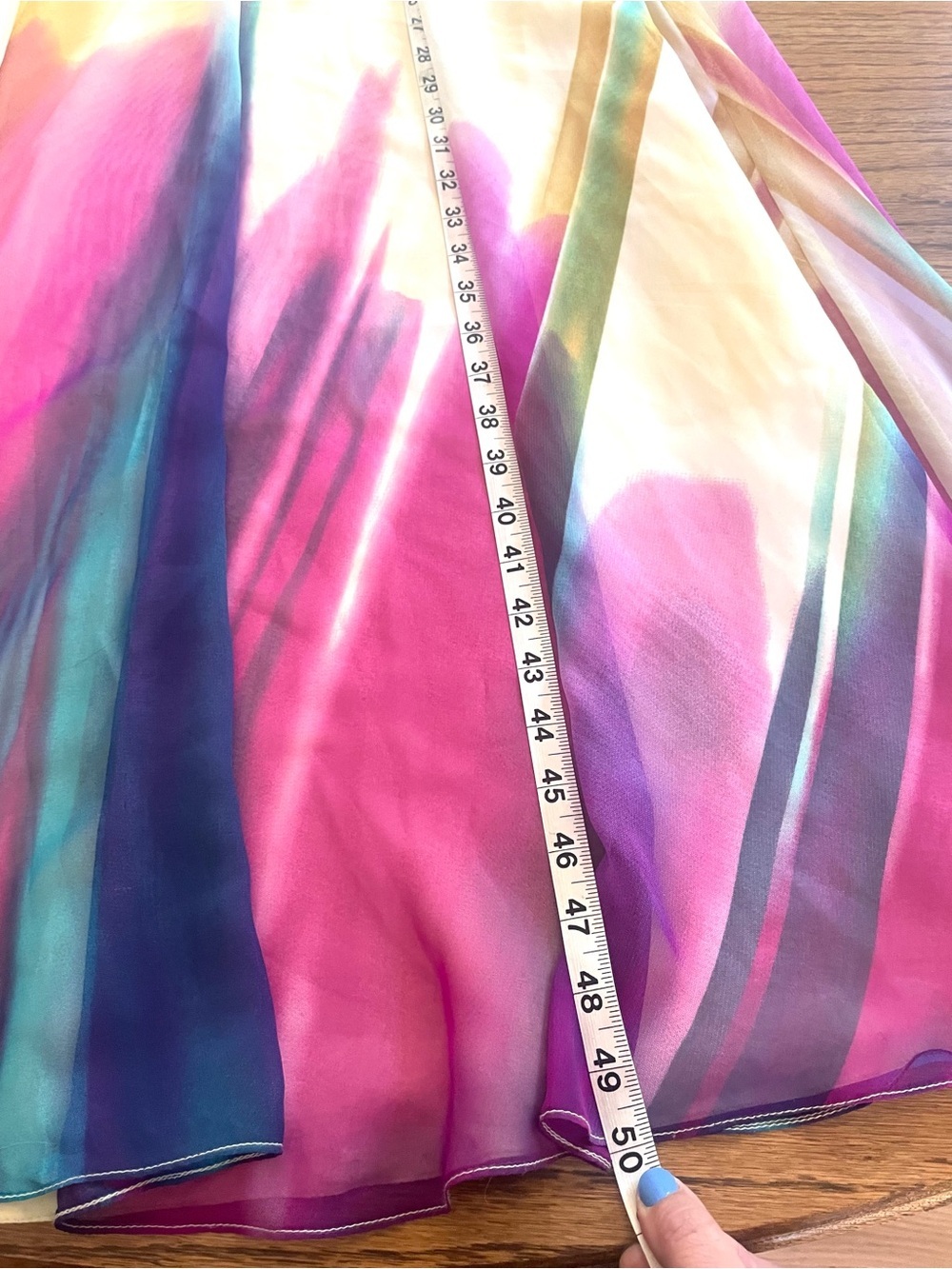 Strapless Beaded Ombre Watercolor Formal Evening Dress - Yellow Multicolor Sz 6 - Picture 10 of 13
